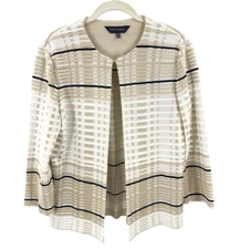 Ming Wang Jacket Cardigan Womens Medium Dressy Stretch Office Old Money Capsule