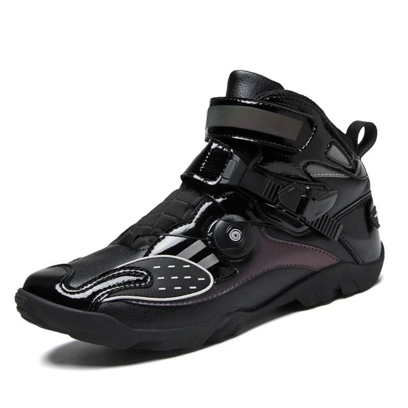 Botas de montar de motocicleta transpirables al aire libre para hombre zapatos duraderos de carreras de motocross Foto 3 de 4