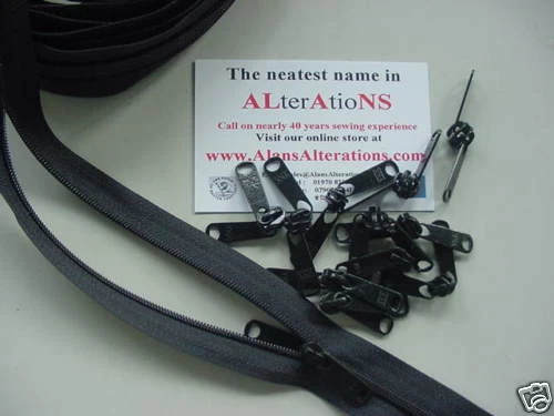 96" YKK No3 BLACK INNER MOSQUITO TENT ZIP & TWIN SIDED SLIDER