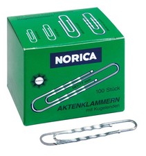 100 Büroklammern 7,7 cm galvanisiert silbern Metall rostfrei gewellt ALCO NORICA