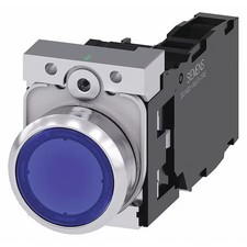 Siemens 3Su1153-0Ab50-1Fa0 Illuminated Push Button, Blue, 22Mm, Led