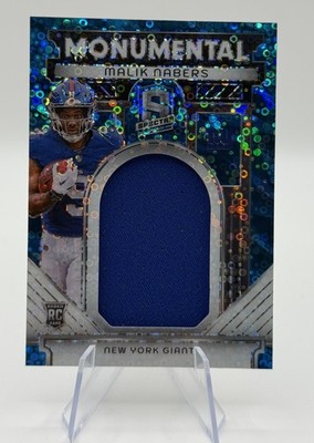 2024 Panini Spectra Malik Nabers Rookie Monumental Patch 01/50 SP RC Giants