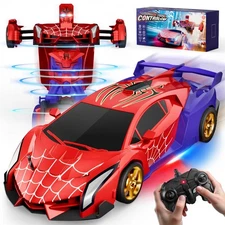 Remote Control Spider Transform Car with Lights 360° Rotation Ages 4-10