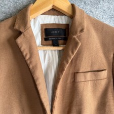 J.Crew Regent Blazer Womens 0 Camel Brown Wool Blend Single Button Tailored Jkt