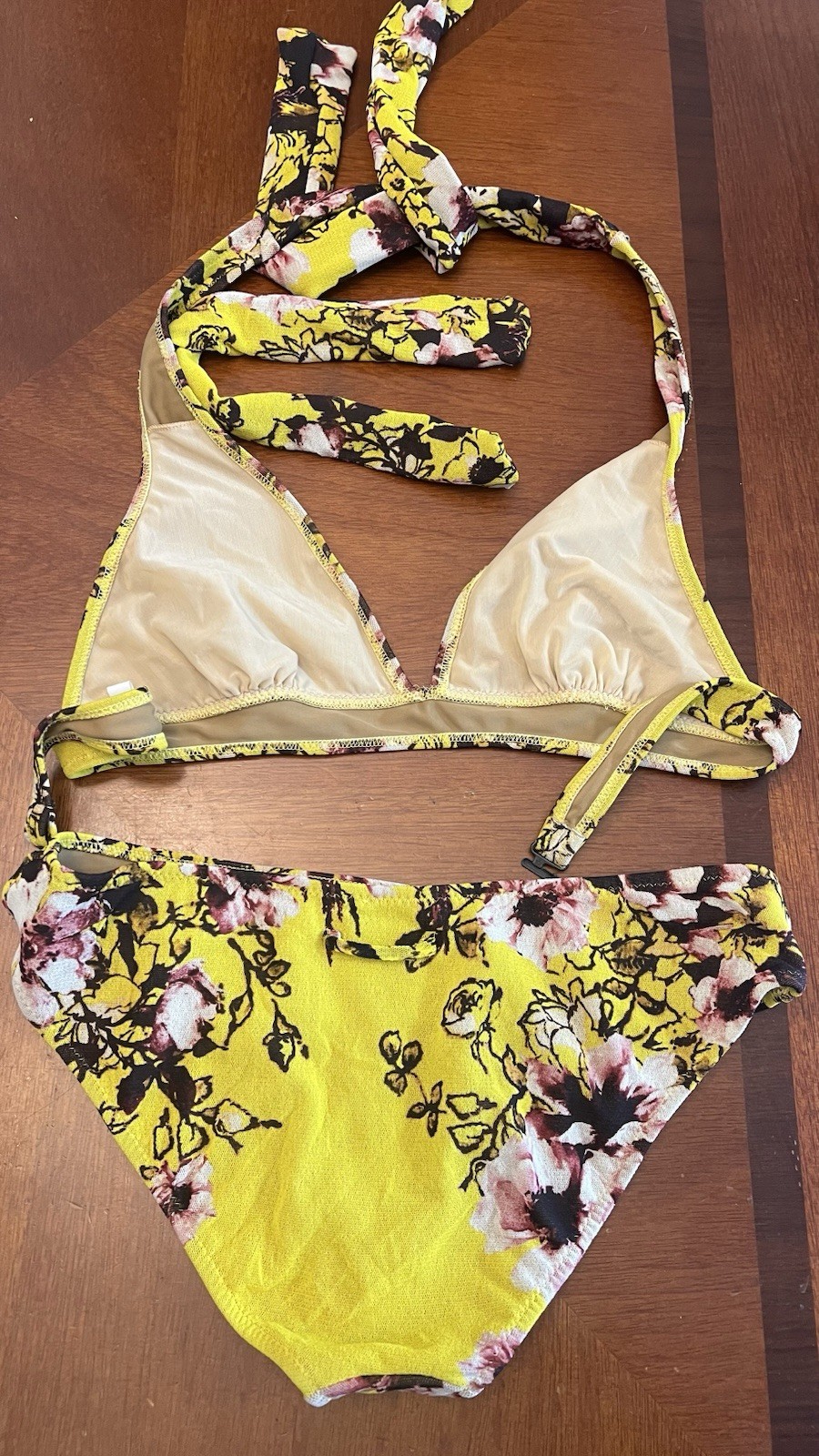 Jean Paul Gaultier Soleil Swimsuit Bikini Flamingos Tropical 46 RARE 1990s SALE image 4