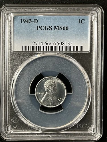 1943-D  1C  Lincoln Wheat One Cent  PCGS MS66  57508135