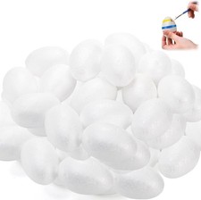 50 Pack Smooth Foam Eggs for Crafting, DIY Projects  Holiday Decor