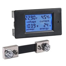DC 8-100V 0-100A Amp Meter Voltmeter Battery Monitor with 100A Shunt  LCD