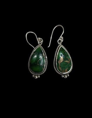 Ohrhänger Platin über 925 Silber irische Dahlie Türkis