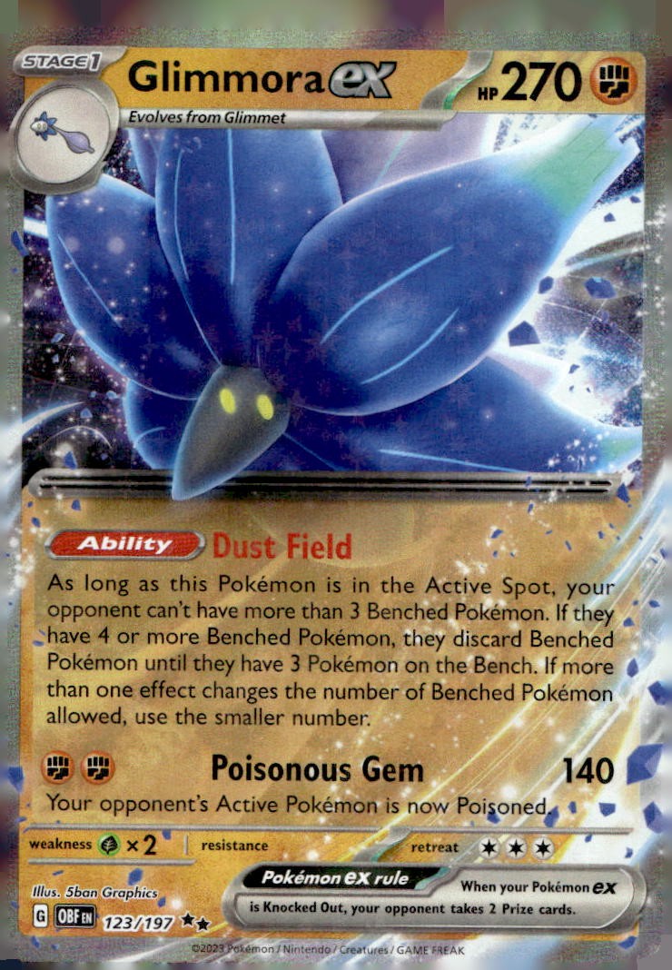 Glimmora ex 123/197 Double Rare Obsidian Flames Pokemon Holo Near Mint