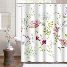 Shower Curtain Set with Hooks 72 x 72 inch Flower Colorful
