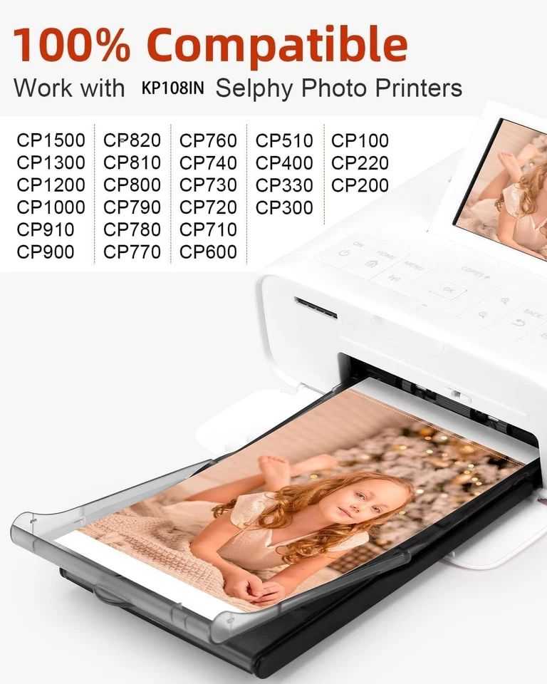 Papel fotográfico y tinta de secado rápido 4x6 para impresoras Canon Selphy CP1300 - 108 hojas Foto 4 de 4