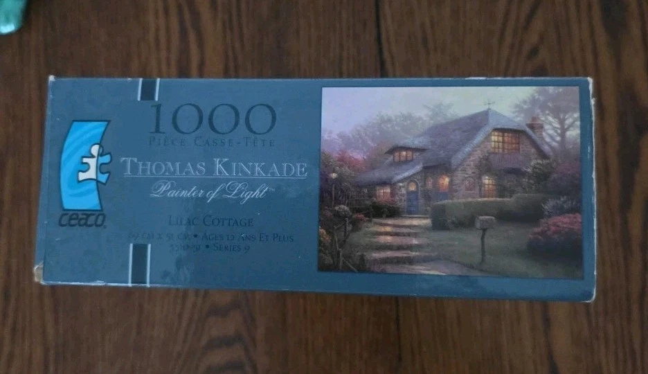 New Thomas Kinkade Lilac Evening Cottage 1000 Piece Puzzle - Image 4 of 4