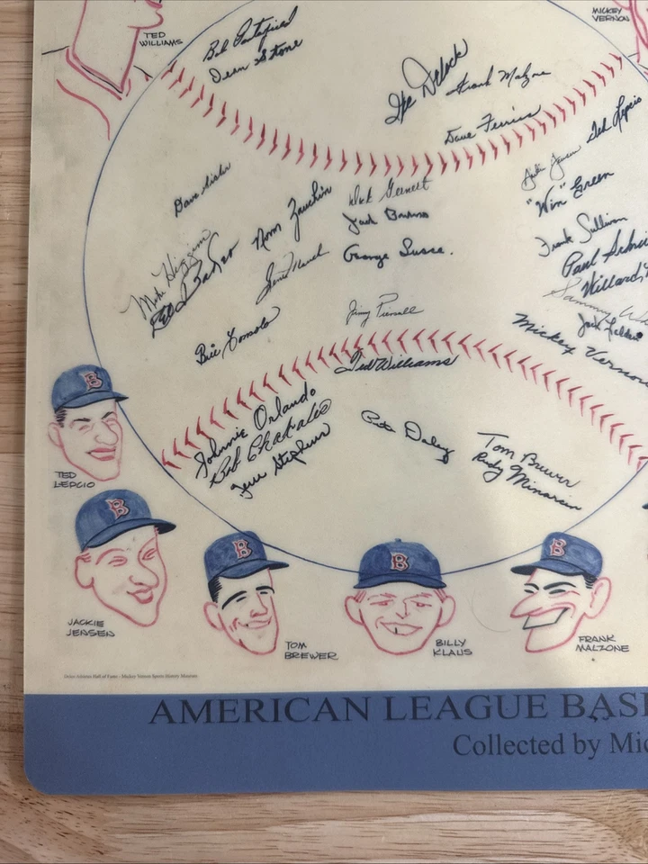 RARO 1957 Mickey Vernon Equipo de Béisbol Jugadores Autógrafos Firmas Mat Foto 3 de 4