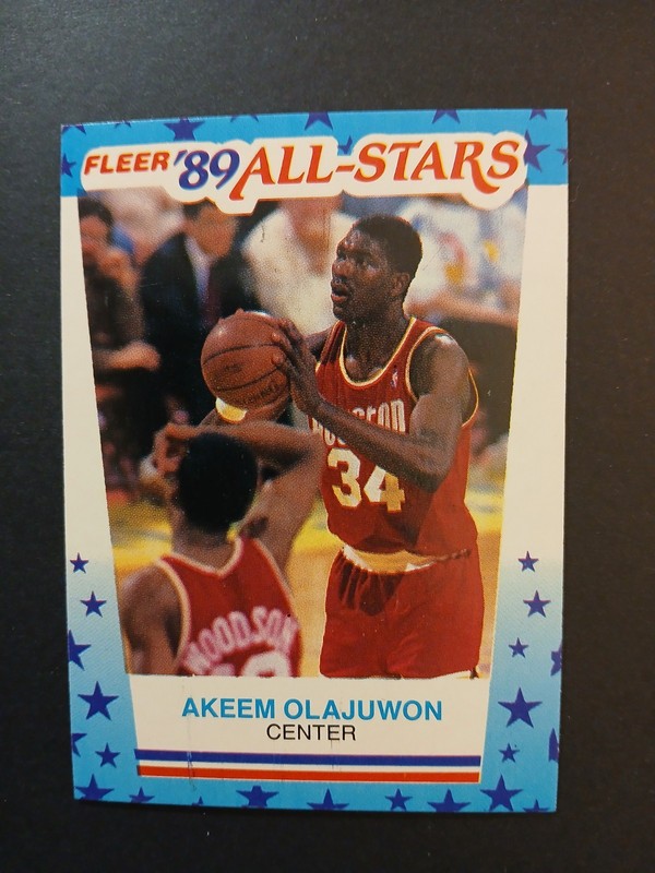 1989 All-Star Fleer Sticker Akeem Olajuwon #2 Houston Rockets HOF