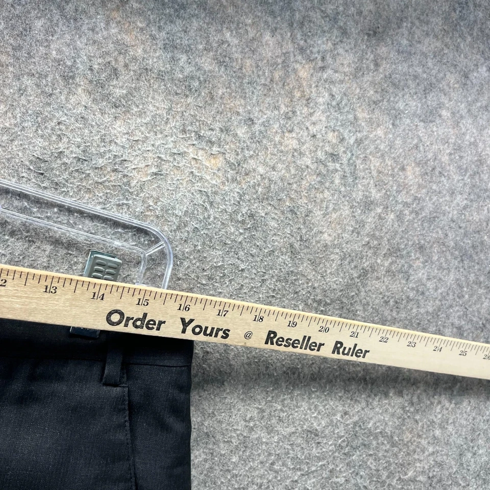 Armani Collezioni Dress Pants Mens 33 Black Flat Trousers Linen Wool Slacks - Image 4 of 4