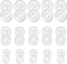 120 Sets Plastic Sew-On Snap Buttons Clear Snaps for Sewing Invisible Sewing on 