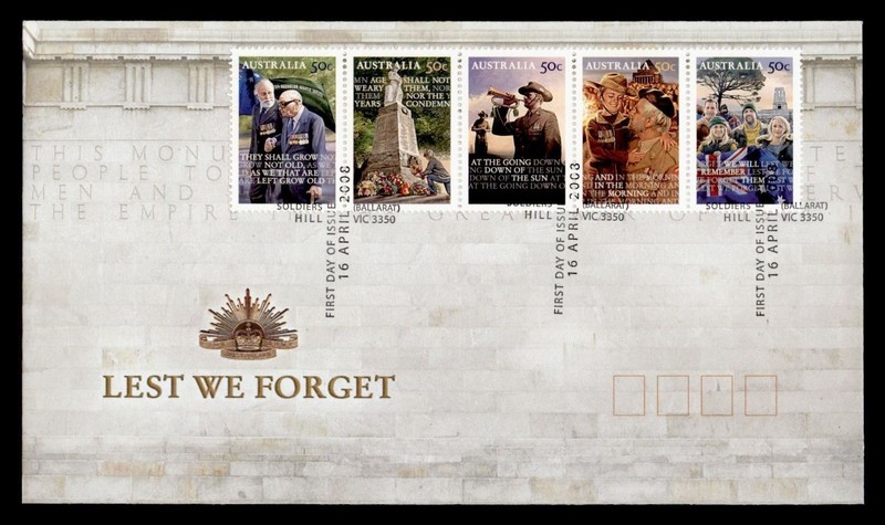 DR WHO 2008 AUSTRALIA FDC ANZAC DAY STRIP R79961