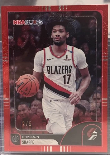2025-26 Topps NBA HOOPS Shaedon Sharpe Red /5 Portland Trail Blazers SSP RARE