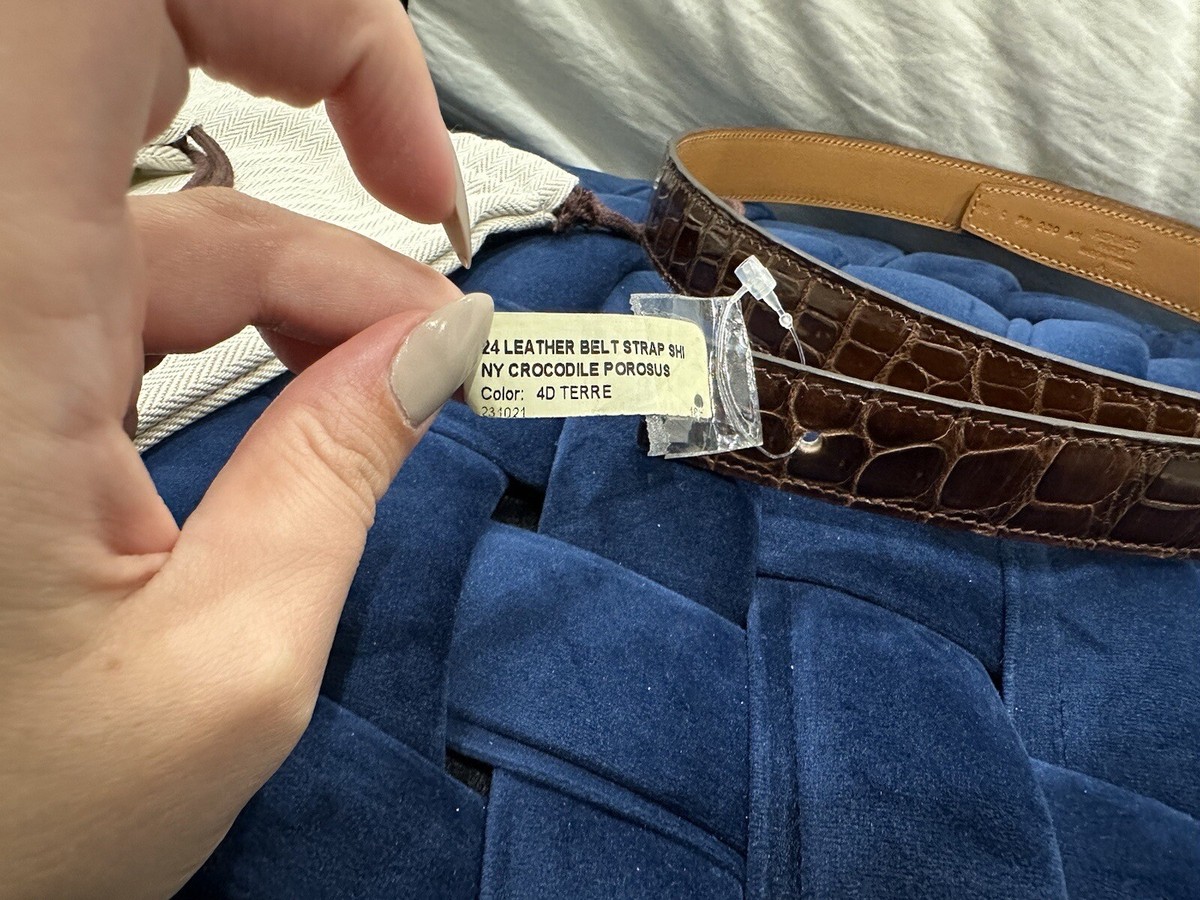 Hermes Crocodile Belt Leather Porosus Burgundy Terre Kelly 