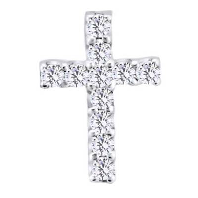 1.65 CT ROUND Cut Simulated Diamond MEN'S CROSS PENDANT IN 14K WHITE GOLD Plated