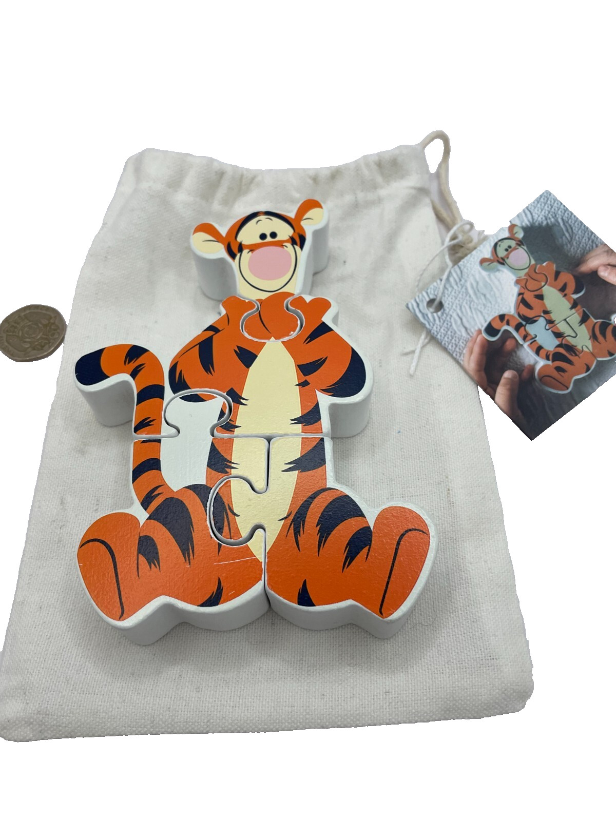 Disney Tigger Chunky 4pc Puzzle Toy Suitable Age 1 - 3 Years Wooden Toy
