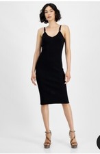 NWT GUESS Women's Sleeveless Rings Gina Ribbed Dress, size M