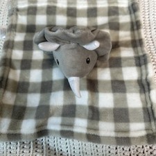 Lila Jack Security Blanket Gray White Square Triceratops Dinosaur Plush Lovey