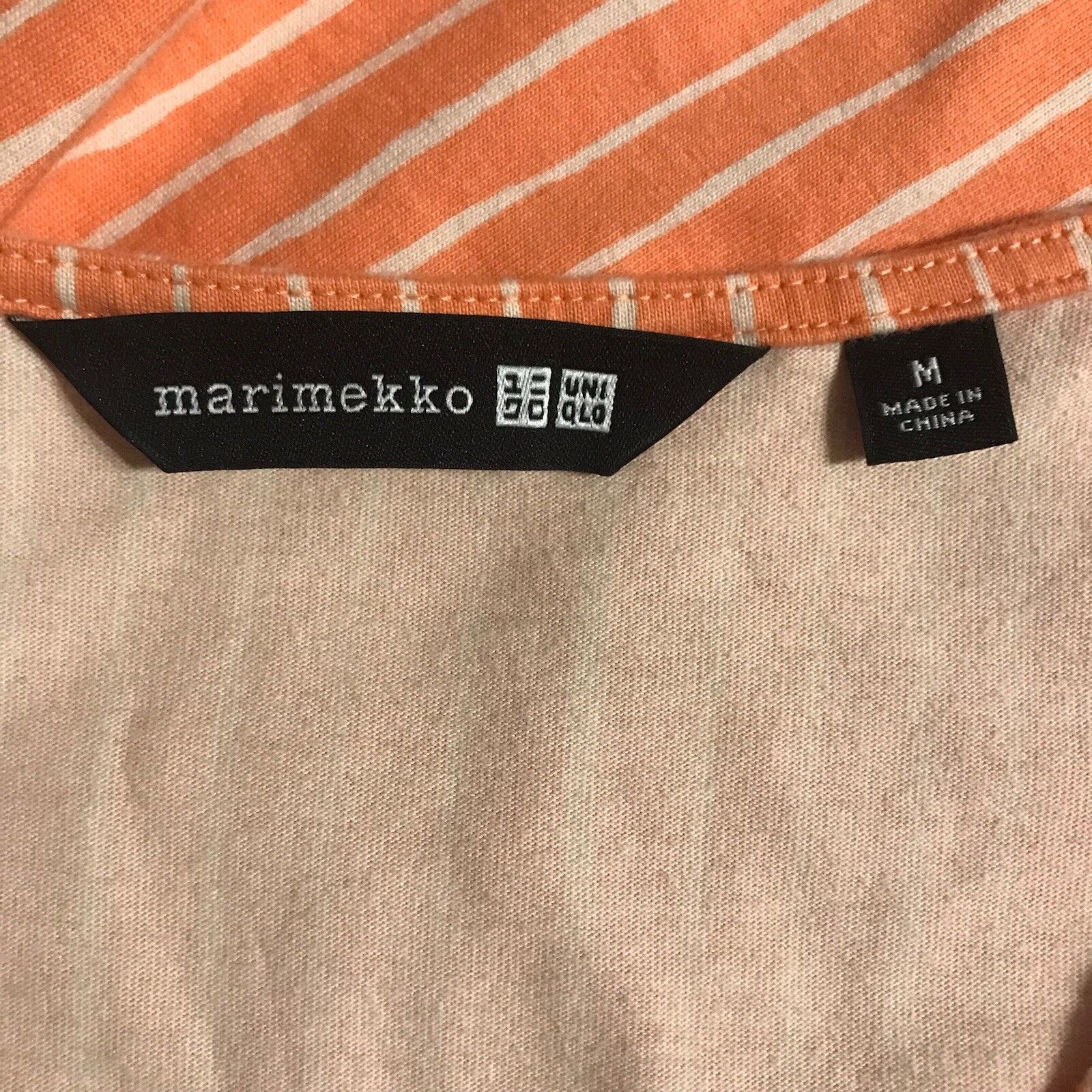 Marimekko x Uniqlo Orange Stripe Tunic Dress Over… - image 5