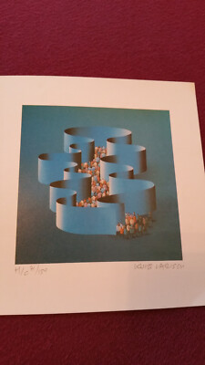 Kurt Larisch Handsigniert 1984 Lufthansa Edition Lithographie Austrian/B / US