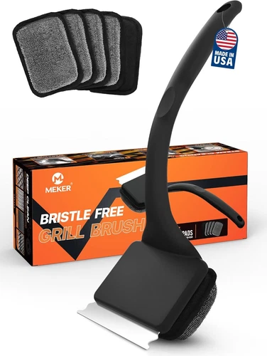 Grill Brush Bristle Free, Grill Cleaner Brush with 5 BBQ Replacement Head 