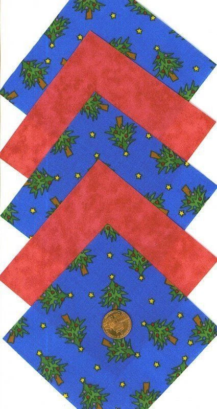 20 4 Inch Christmas Tree Red Fabric Quilt Squares 100% Cotton osr3 - Image 4 of 4