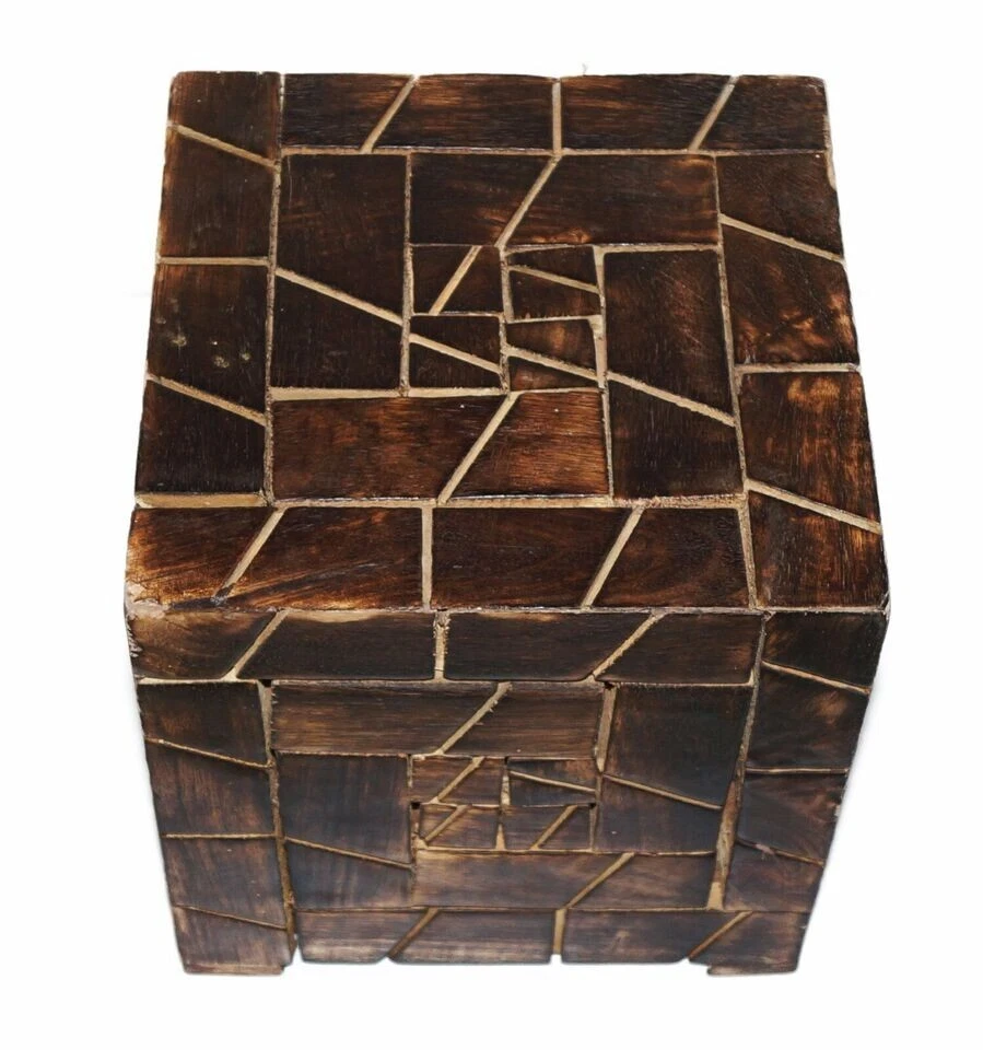 Wooden designer square shape stool set of 3 pcs kitchen & home decor gift item - Image 2 of 4