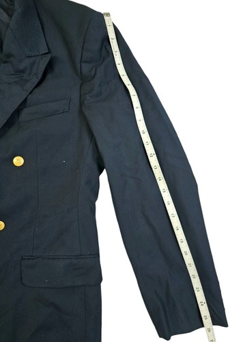 HOT VTG Men BURBERRYS STOCKWOOD DOUBLE BREAST GOLD BUTTONS WOOL NAVY BLAZER 44 L - Picture 13 of 15