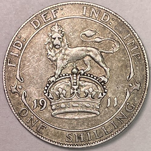 1911 Great Britain Shilling Extremely Fine XF Coin #16268 - Bild 2 von 3