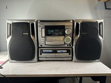Aiwa Cx-na508 Digital Audio System 3 Disc Am Fm Dual Cassette With 2 Speakers