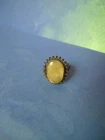 p12 Vintage Jewelry Honey Yellow Natural Baltic Amber gem bronze Ring Size 18mm