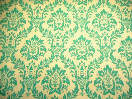 Quilt Fabric 1 1/4 Yard SALE Swirling Lt Turquoise Floral on Ivory Cotton #C - Picture 2 of 2