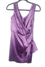 Vintage Alyn Paige 5/6 Purple Satin Halter Cocktail Dress Y2K Party Prom