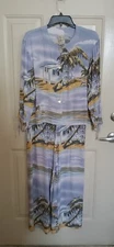 Vintage Two Piece Lavender Beach Lounge Set Medium