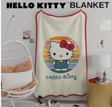 NWT Franco Official Sanrio Hello Kitty Bed Soft Raschel Throw Blanket 62 X 90