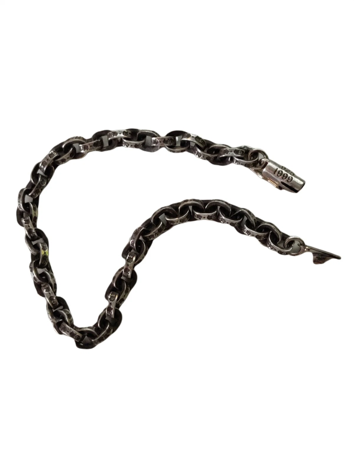 CHROME HEARTS Bracciale catena di carta cuori cromati 7 pollici