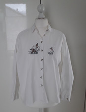 Frankonia Jagd weiße Bluse mit Entenstickung langarm Gr. 42