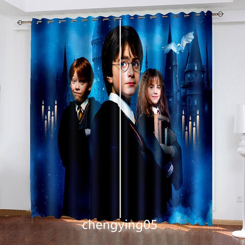 3D Harry Potter Made Pair Thick Thermal Blackout Curtains Ring Top Eyelet Gifts - Picture 23 of 42