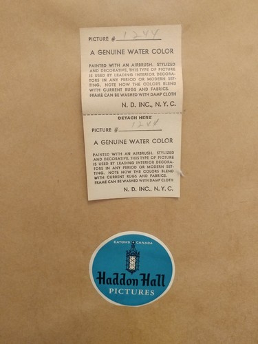 Eatons Haddon Hall Painting Geniune Water Colour 1940s 1950s Woman Flowers Sue - Picture 4 of 6