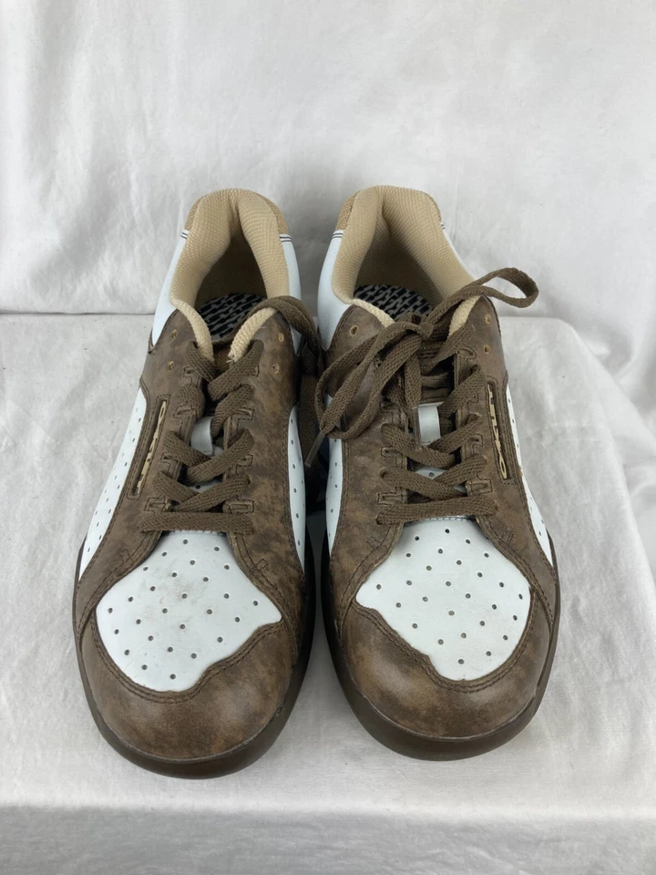 Туфли для гольфа мужские Oakley Athletic размер 10,5 коричневые белые перфорированная кожа - Изображение 2 из 4