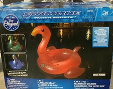    Swimline 90704 Giant LED Light Up Swan Float 72  Multiple Colors  Modes