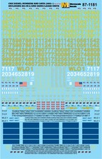 Microscale 87-1181 HO Scale CSX Diesels 2002 Data Patches Waterslide Decals