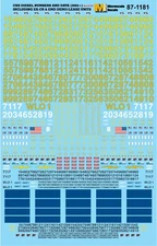 Microscale 87-1181 HO Scale CSX Diesels (2002+) Data Patches Waterslide Decals