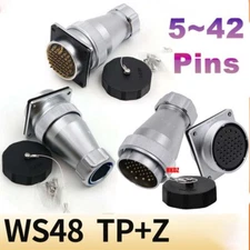 WS48 TP+Z Male Female Aviation Plugs Sockets 5~42 Pin Waterproof Cable Connector